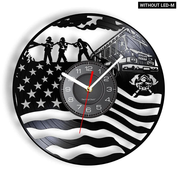Firefighter Wall Clock with Maltese Cross Design