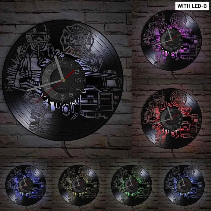 Firefighter Wall Clock with Maltese Cross Design