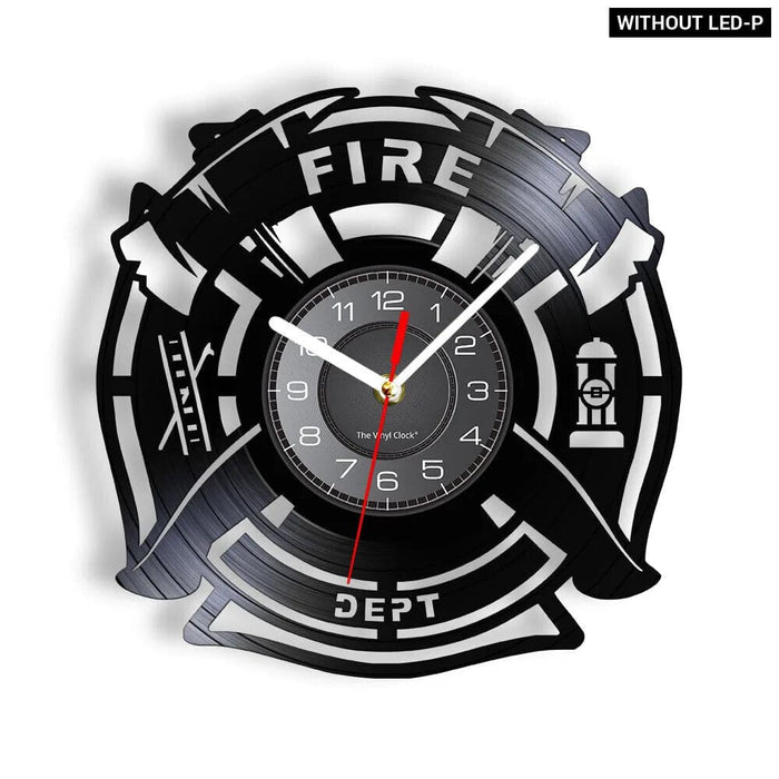 Firefighter Wall Clock with Maltese Cross Design