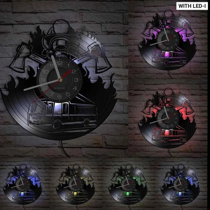 Firefighter Wall Clock with Maltese Cross Design