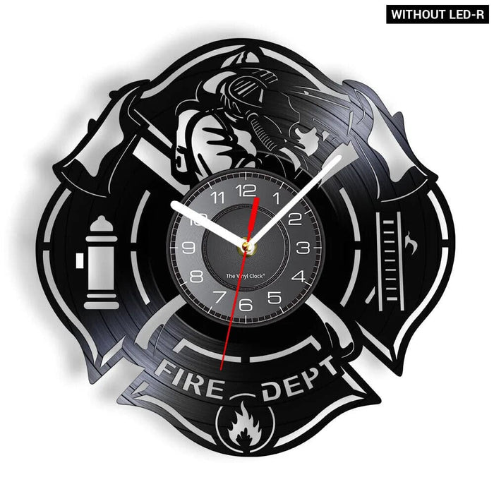Firefighter Wall Clock with Maltese Cross Design