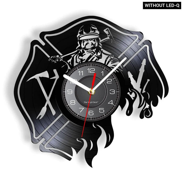 Firefighter Wall Clock with Maltese Cross Design
