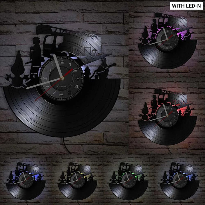 Firefighter Wall Clock with Maltese Cross Design