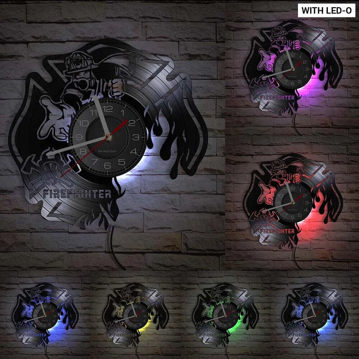 Firefighter Wall Clock with Maltese Cross Design