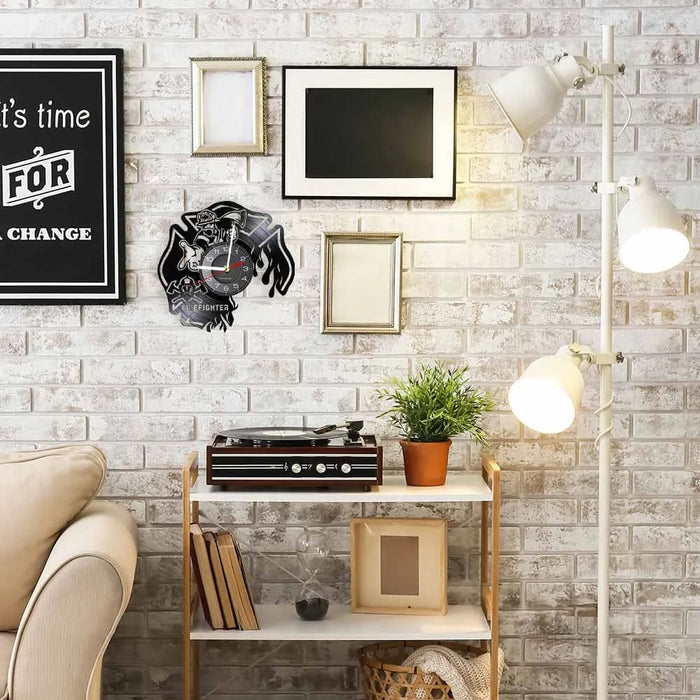 Firefighter Wall Clock with Maltese Cross Design