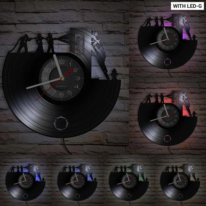 Firefighter Wall Clock with Maltese Cross Design