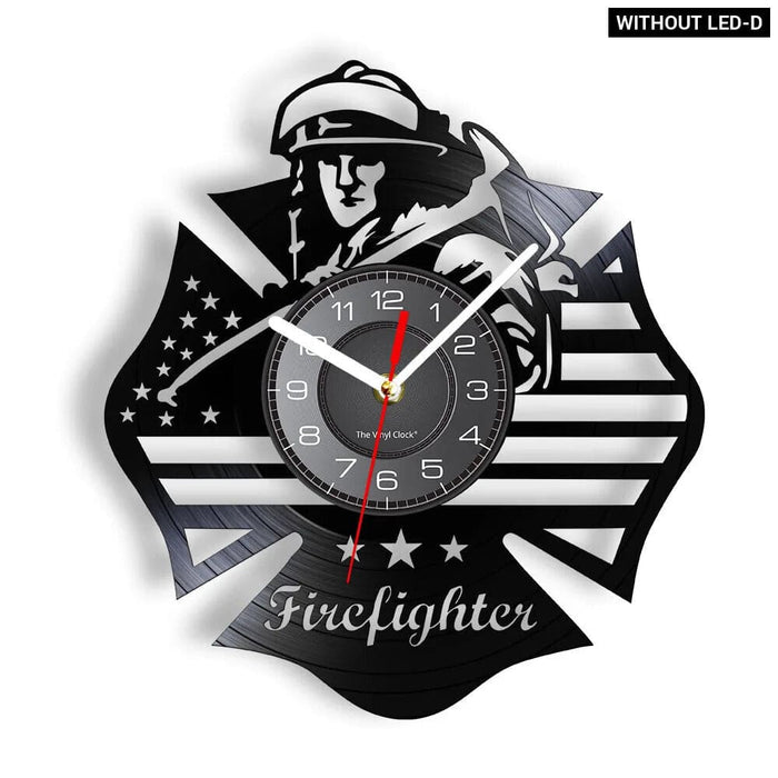 Firefighter Wall Clock with Maltese Cross Design