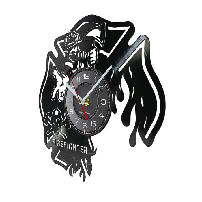 Firefighter Wall Clock with Maltese Cross Design