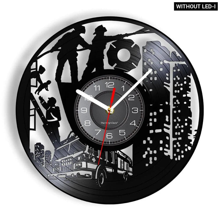 Firefighter Wall Clock with Maltese Cross Design