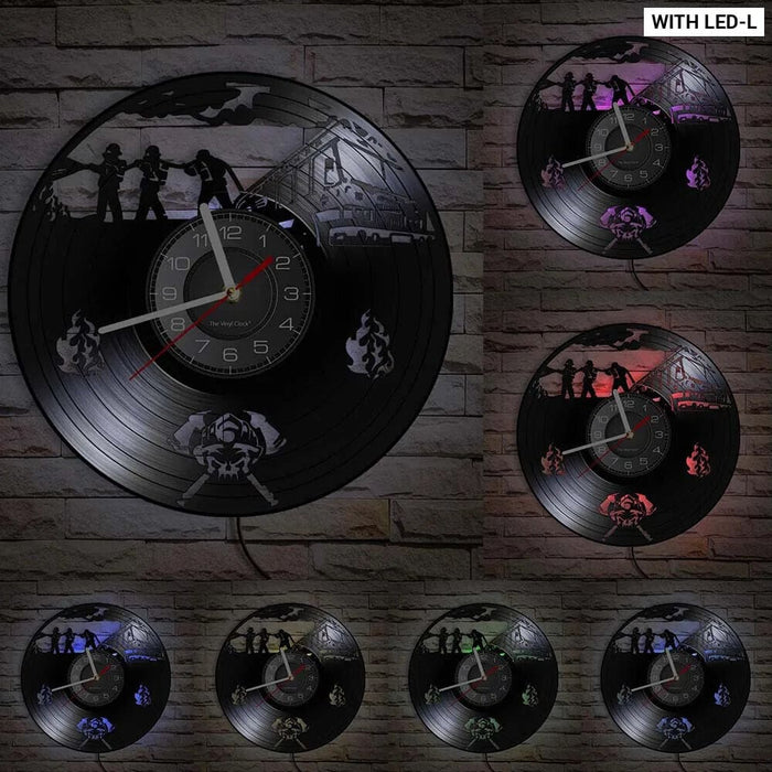 Firefighter Wall Clock with Maltese Cross Design