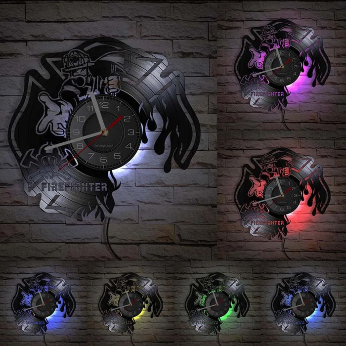 Firefighter Wall Clock with Maltese Cross Design