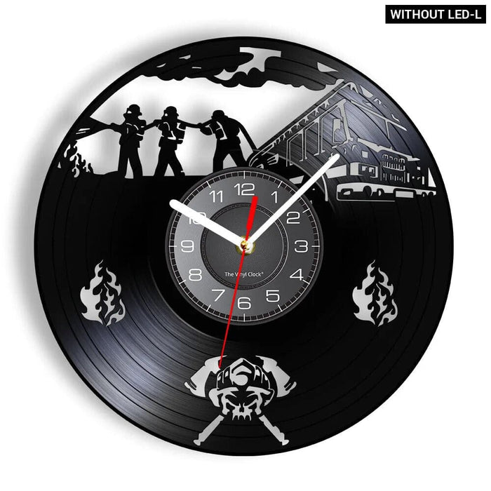 Firefighter Wall Clock with Maltese Cross Design