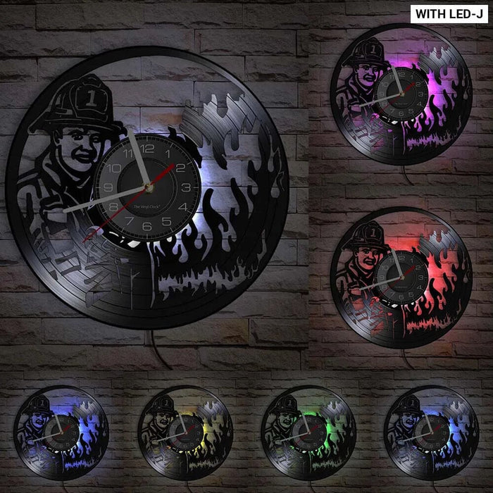 Firefighter Wall Clock with Maltese Cross Design