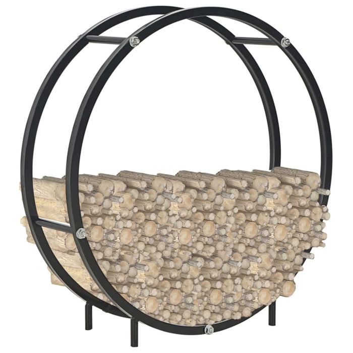 Firewood Rack Black 70x20x70 Cm Steel Xnaibo