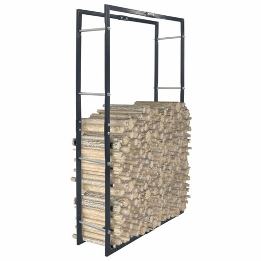 Firewood Rack Black 80x25x150 Cm Steel Xnlxnk