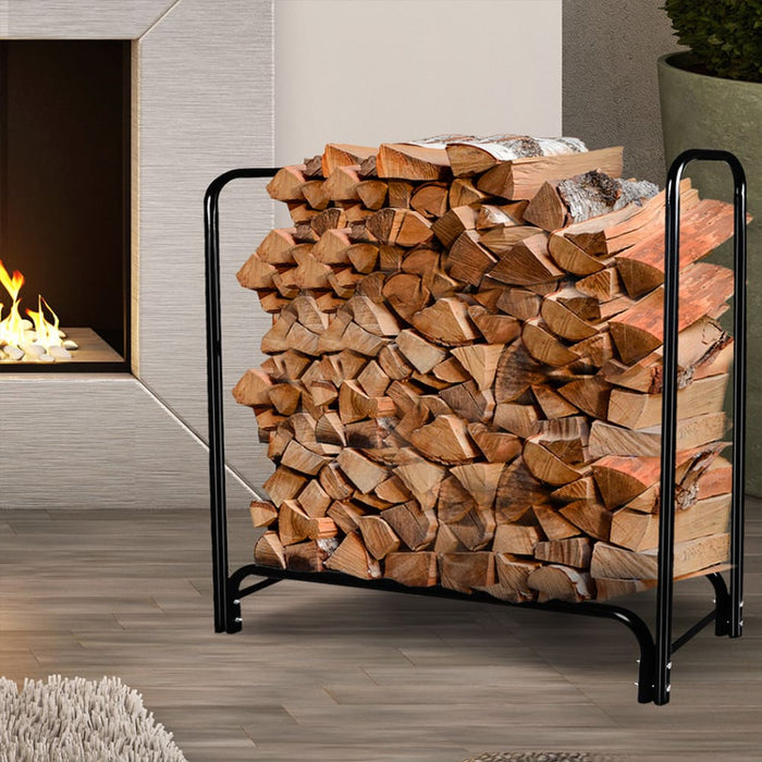 Firewood Rack Holder 4ft Fireplace Tool Log Wood Steel