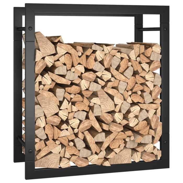 Firewood Rack Matt Black 50x28x56 Cm Steel Tpbtba