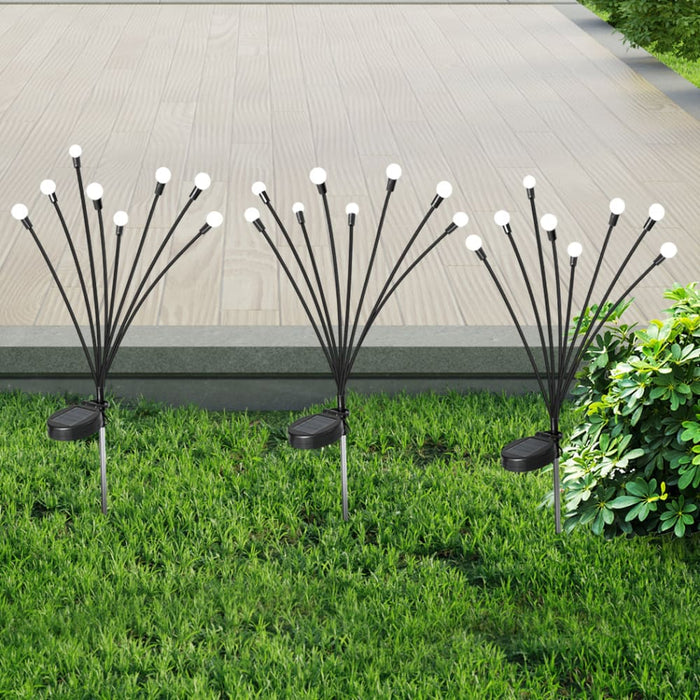 Firfly Solar Lawn Lights 8led 4pc Outdoor Black