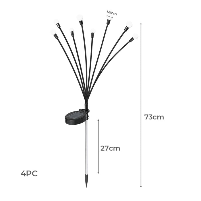 Goslash Picks Firfly Solar Lawn Lights 8led 4pc Outdoor