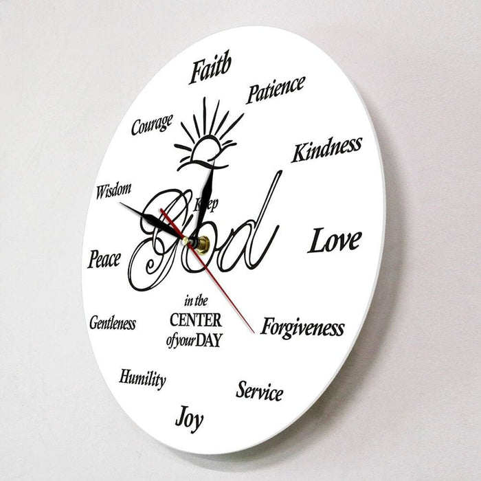 Put God First Inspirational Quote Christian Wall Clock