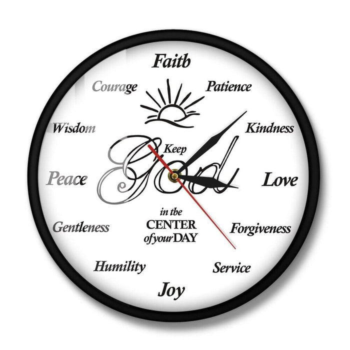 Put God First Inspirational Quote Christian Wall Clock