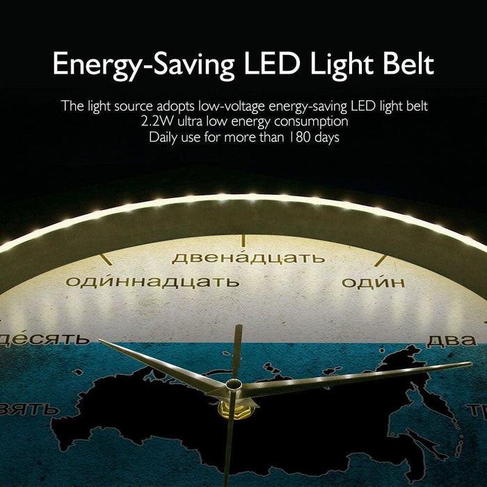 Flag Of Russia Led Wall Clock For Living Room Vintage