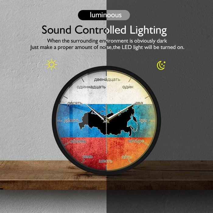 Flag Of Russia Led Wall Clock For Living Room Vintage