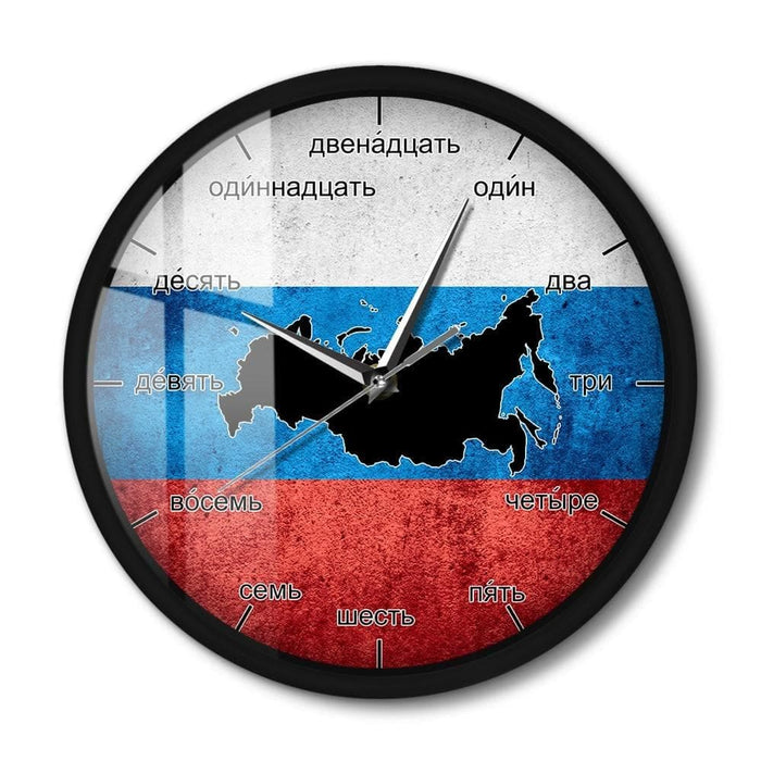 Flag Of Russia Led Wall Clock For Living Room Vintage