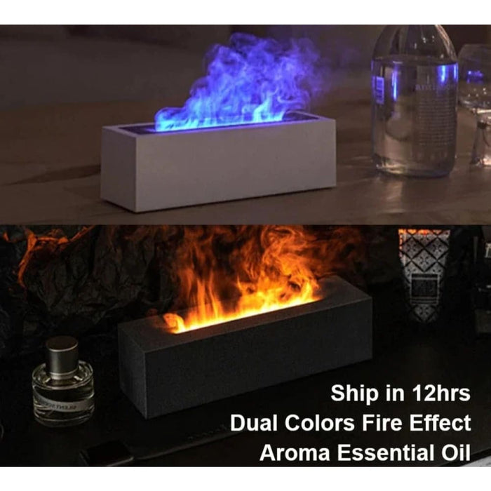 Flame Aroma Diffuser Humidifier With Led Light
