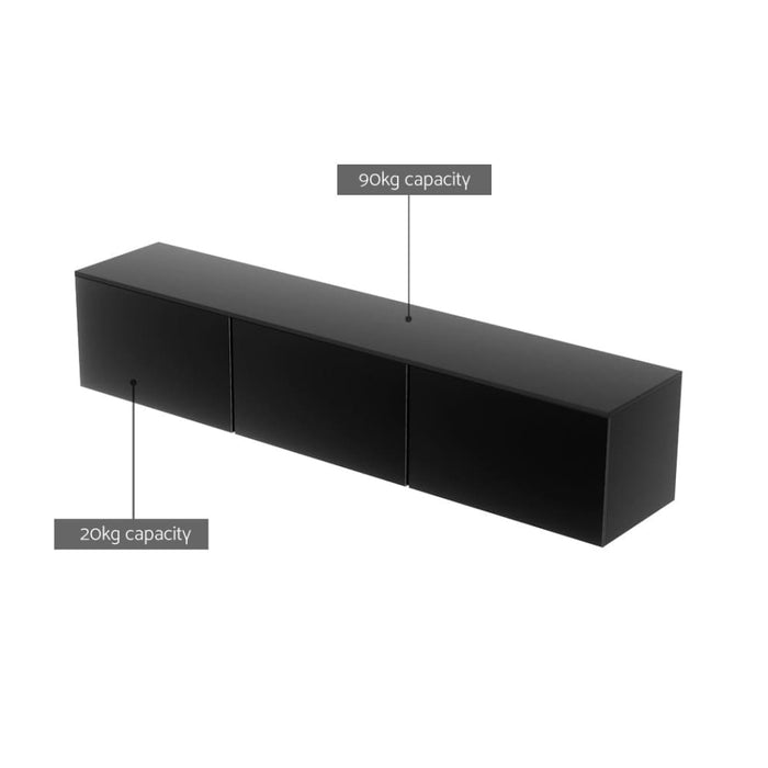 Floating Entertainment Unit Tv Cabinet High Glossy Black 3
