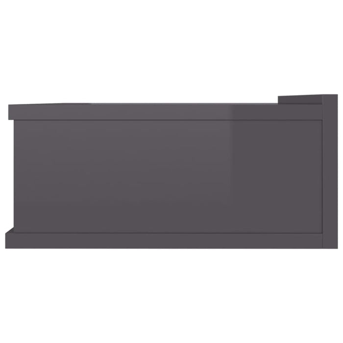 Floating Nightstands 2 Pcs Glossy Look Grey 40x30x15 Cm