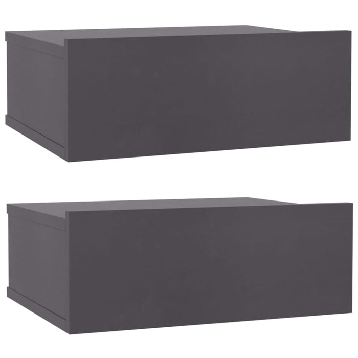 Floating Nightstands 2 Pcs Grey 40x30x15 Cm Engineered Wood