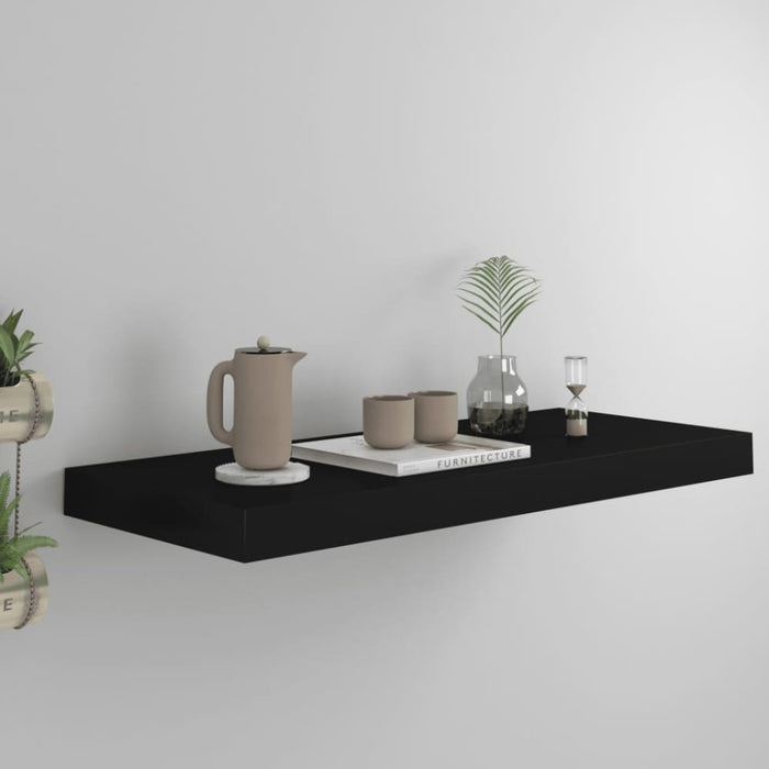Floating Wall Shelf Black Mdf Txtntx