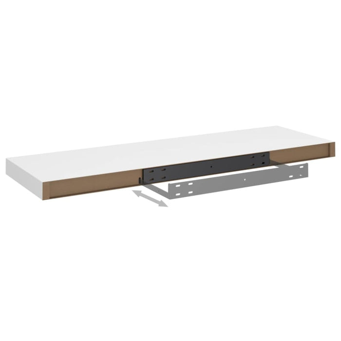 Floating Wall Shelf White Mdf Txtnoa