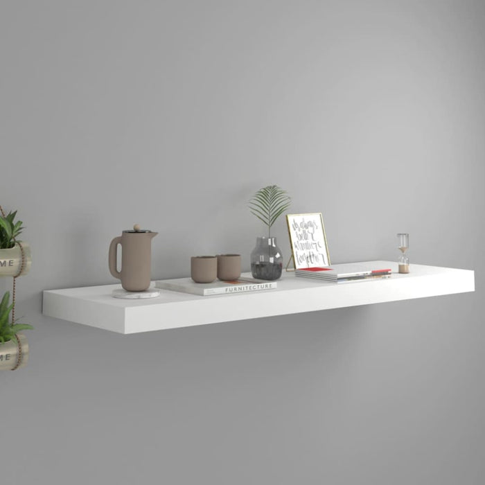 Floating Wall Shelf White Mdf Txtnoa