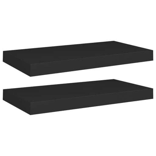 Floating Wall Shelves 2 Pcs Black Mdf Txtntb