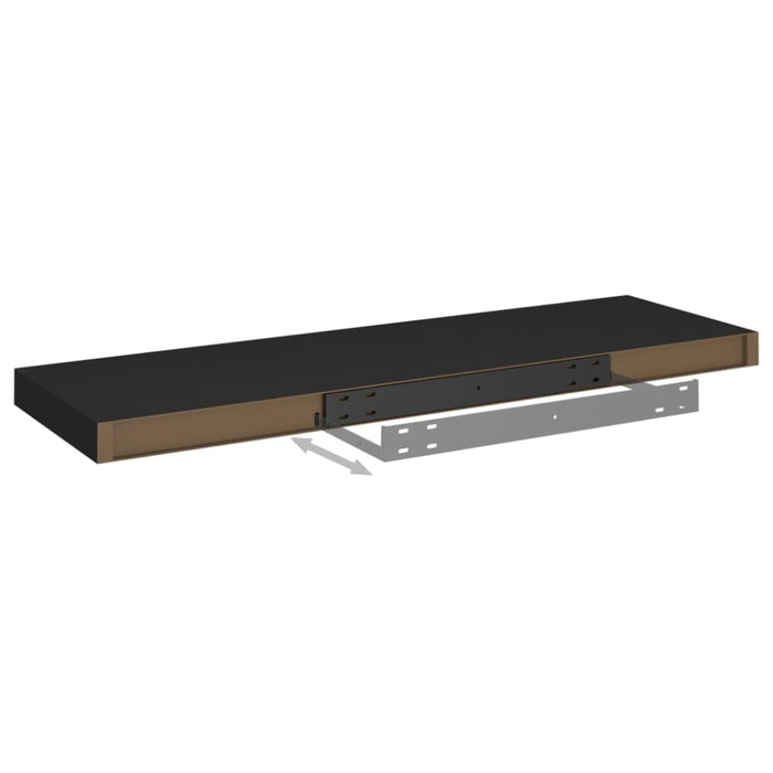 Floating Wall Shelves 2 Pcs Black Mdf Txtntl