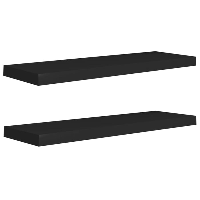 Floating Wall Shelves 2 Pcs Black Mdf Txtntl