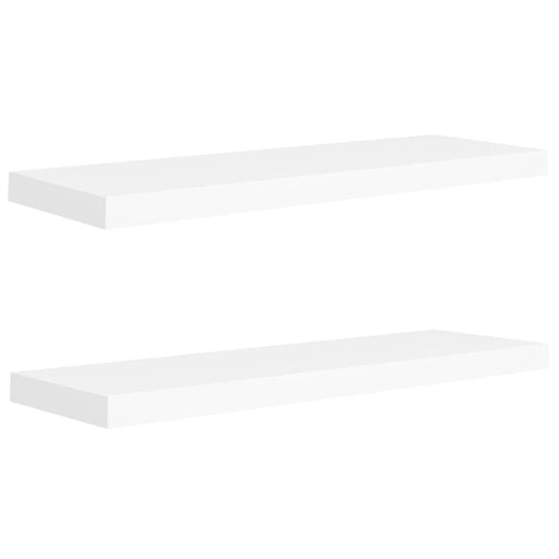 Floating Wall Shelves 2 Pcs White Mdf Txtnop