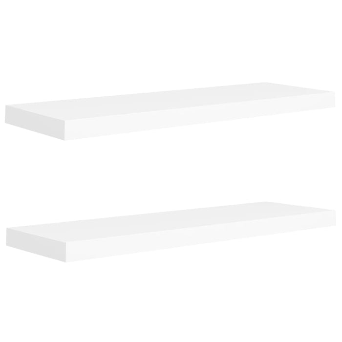 Floating Wall Shelves 2 Pcs White Mdf Txtnop