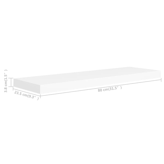 Floating Wall Shelves 2 Pcs White Mdf Txtnop