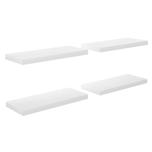 Floating Wall Shelves 4 Pcs Glossy Look White Mdf Txtipb