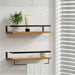 2x Floating Wall Shelves Brackets Towel Rail Rack Diy Mount