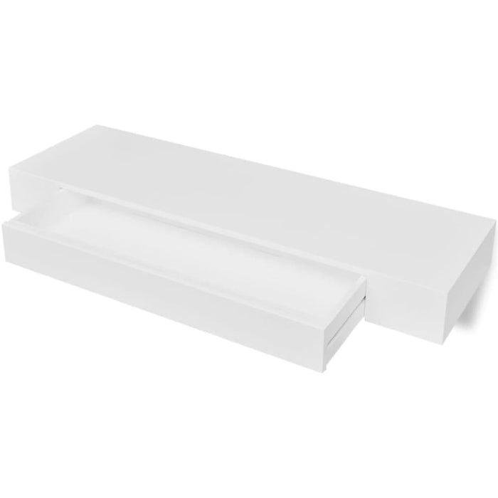 Floating Wall Shelves with Drawers 2 Pcs White 80 Cm Xilbbx