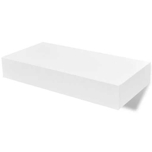 Floating Wall Shelves with Drawers 2 Pcs White Xilbbo