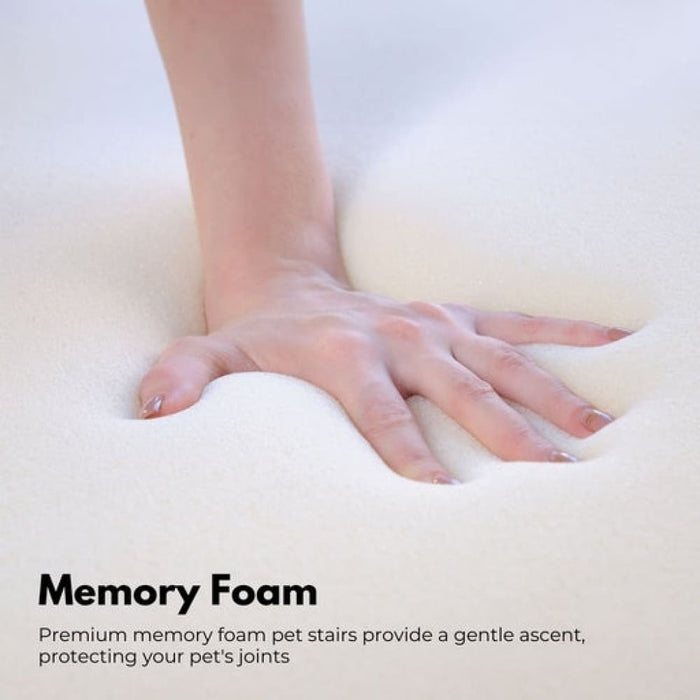 Floofi 3 Step Detachable Memory Foam Pet Stairs