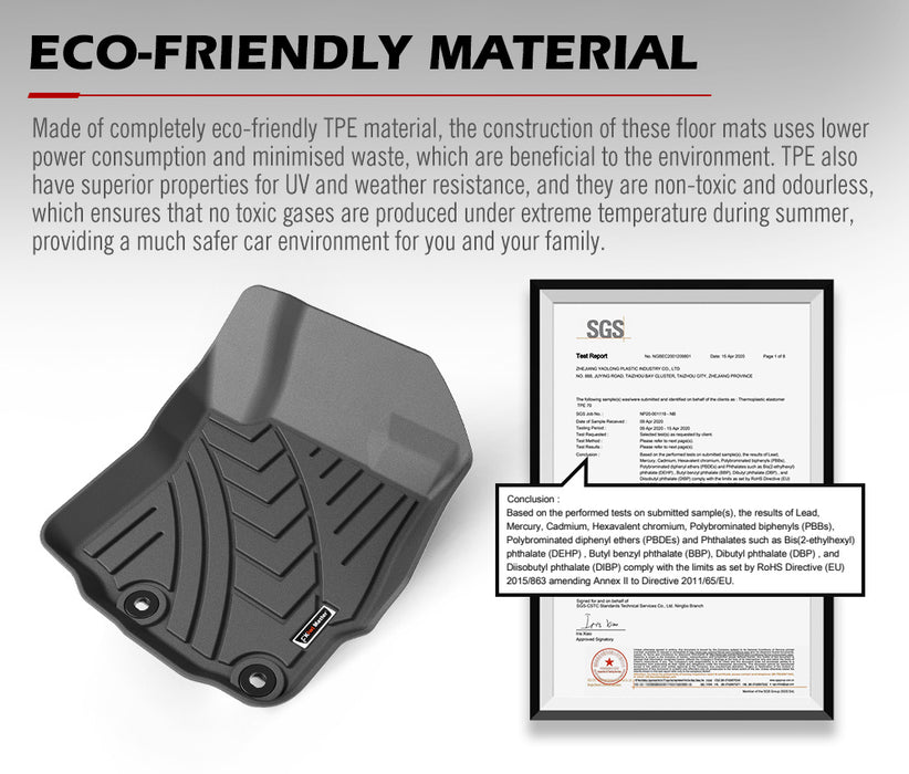 3D Tpe Car Floor Mats Liner For Mitsubishi Outlander Zg / Zh / Zj / Zk / Zl My 2007-2021