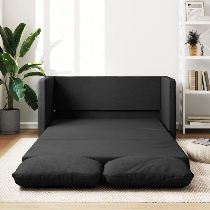 Floor Sofa Bed 2-in-1 Black 112x174x55 Cm Fabric Tptkll