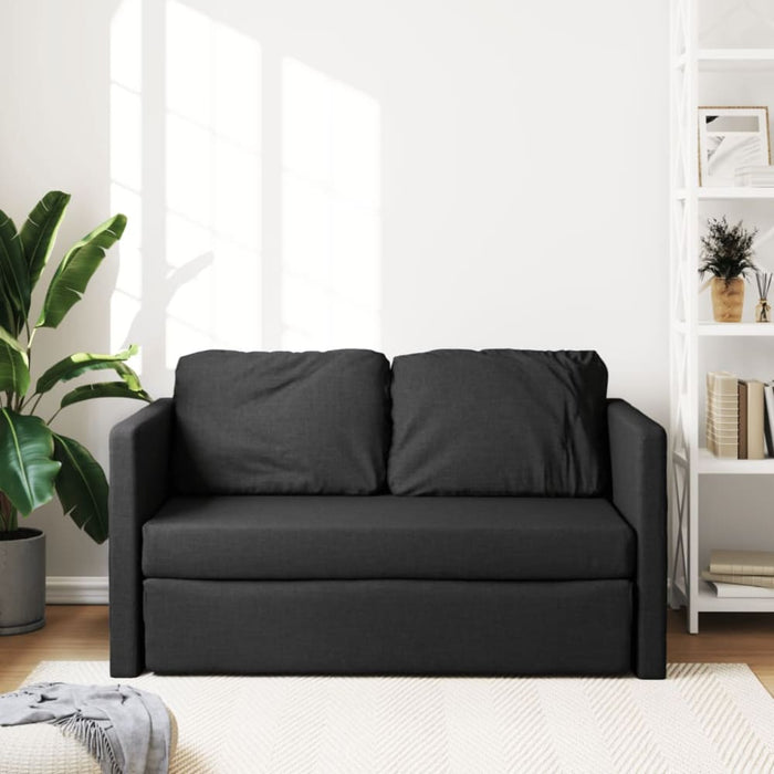 Floor Sofa Bed 2-in-1 Black 112x174x55 Cm Fabric Tptkll