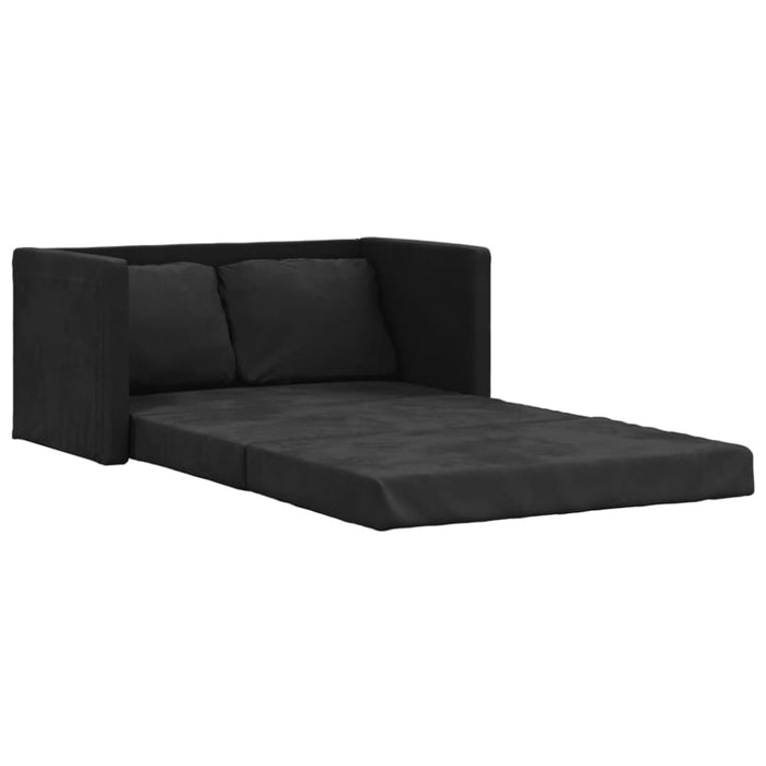 Floor Sofa Bed 2-in-1 Black 122x204x55 Cm Velvet Tptkpk